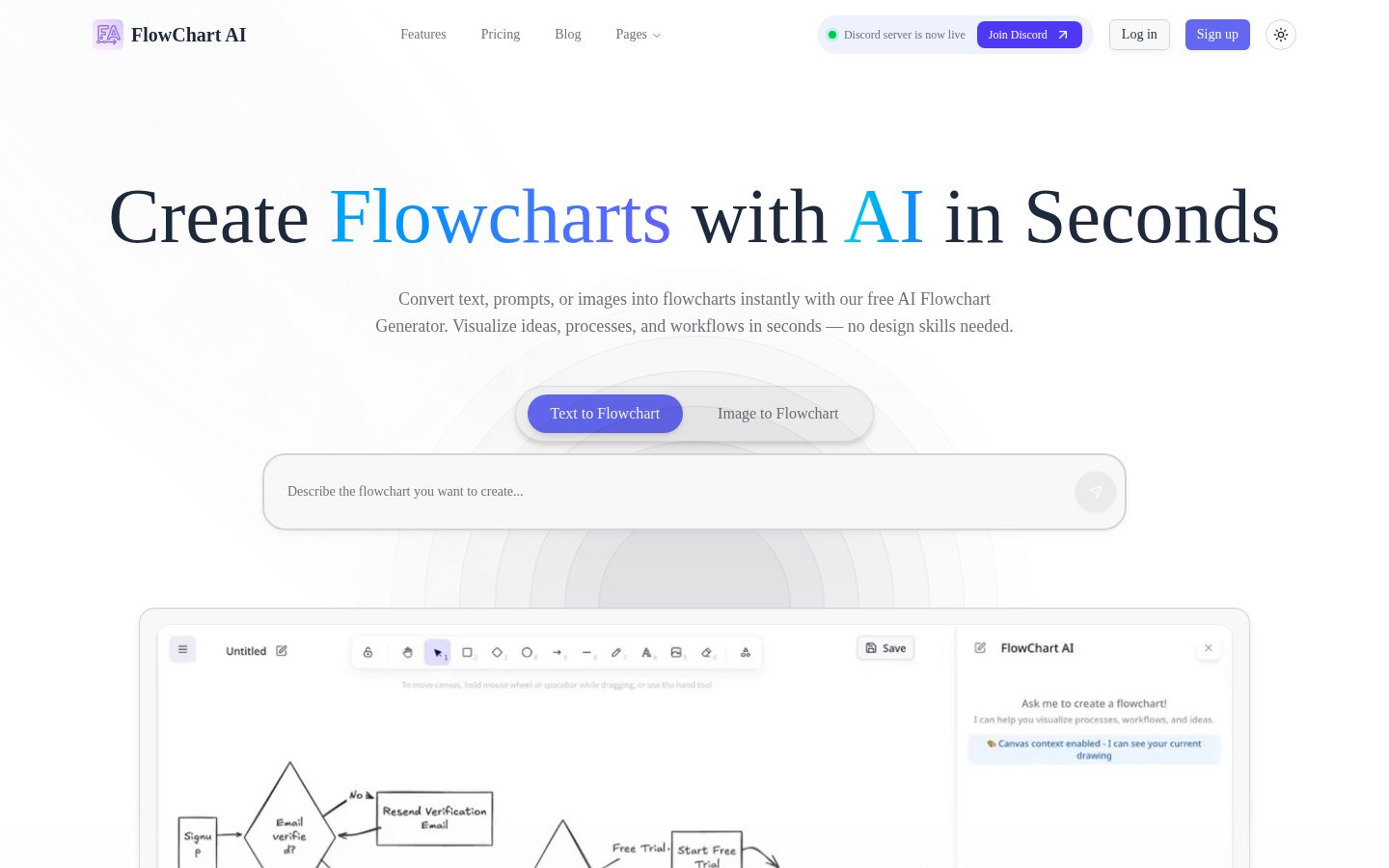 Flowchart AI Homepage