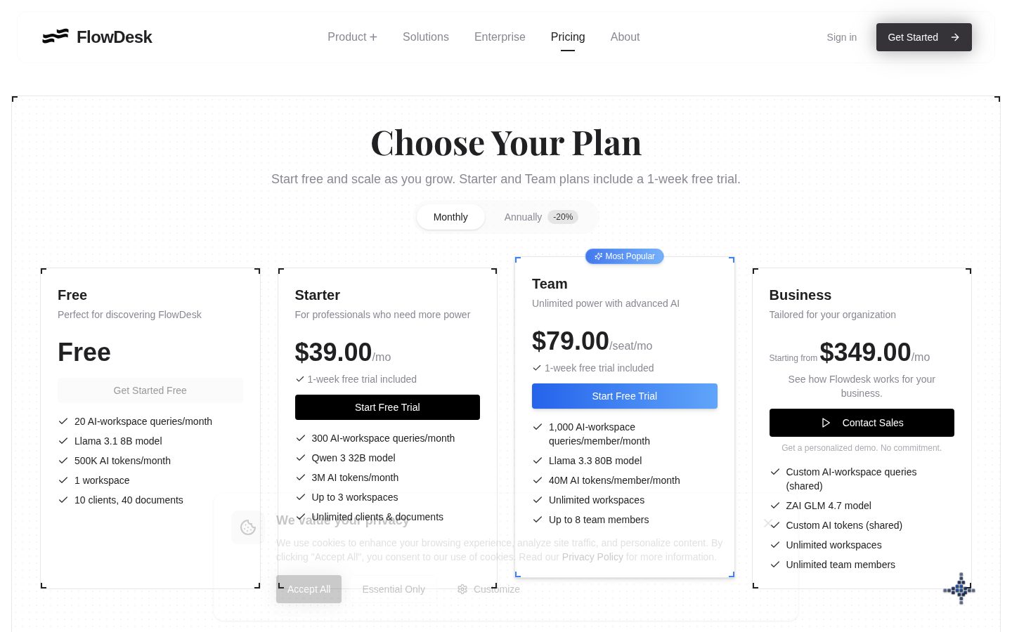 FlowDesk Pricing