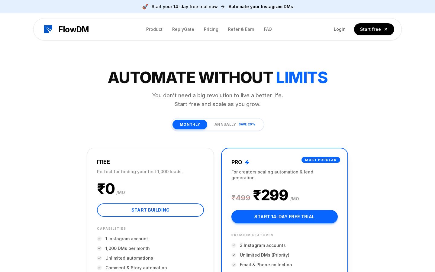 FlowDM Pricing