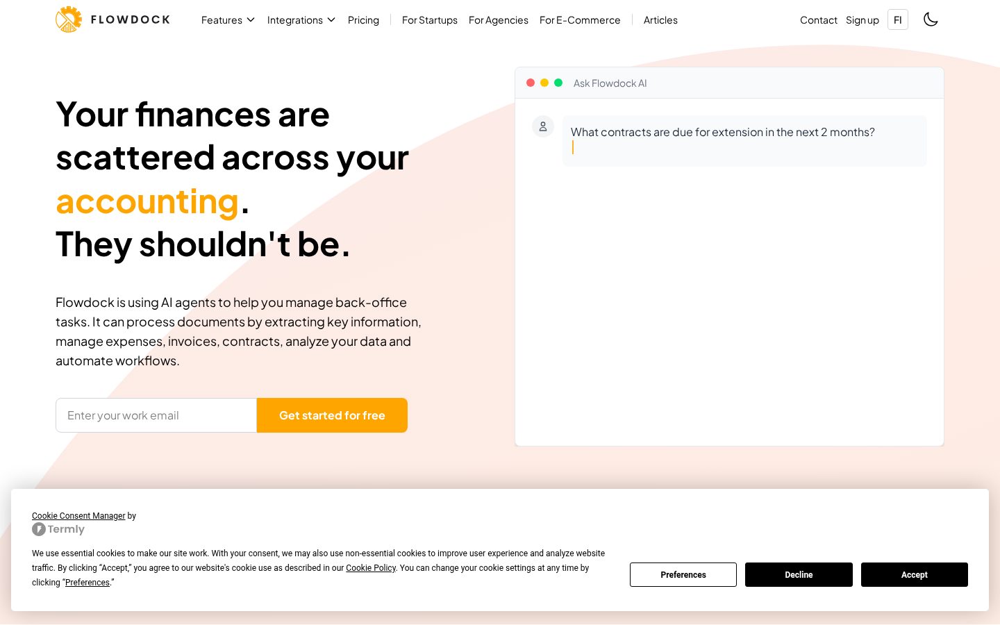 Flowdock AI Homepage
