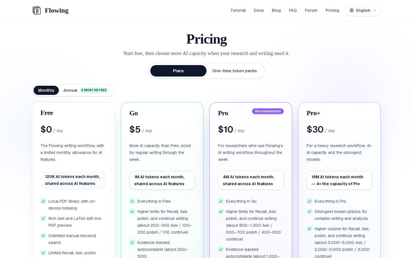 Flowing Pricing