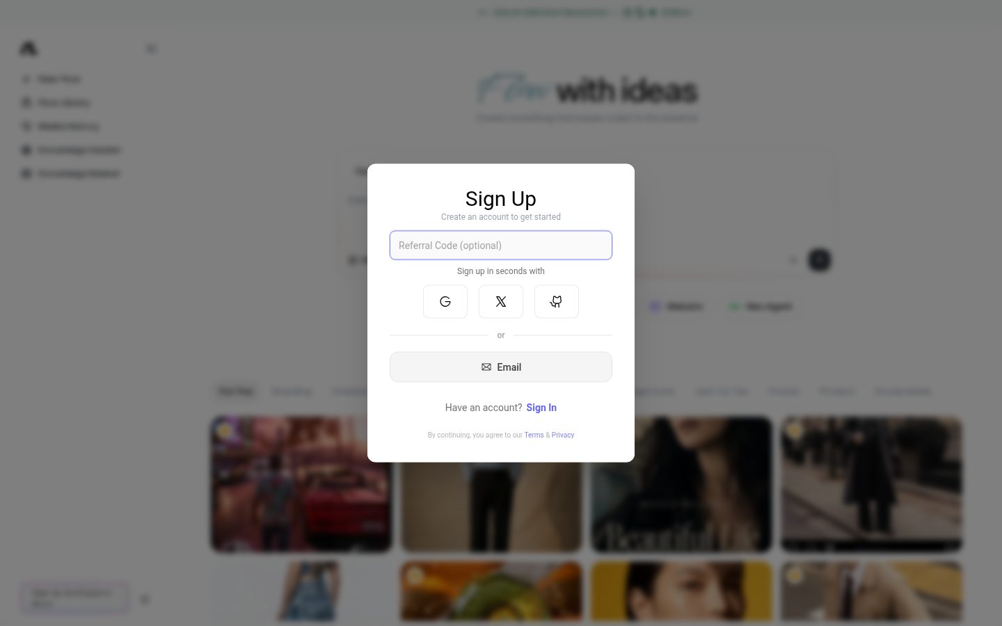 Flowith Canvas Homepage