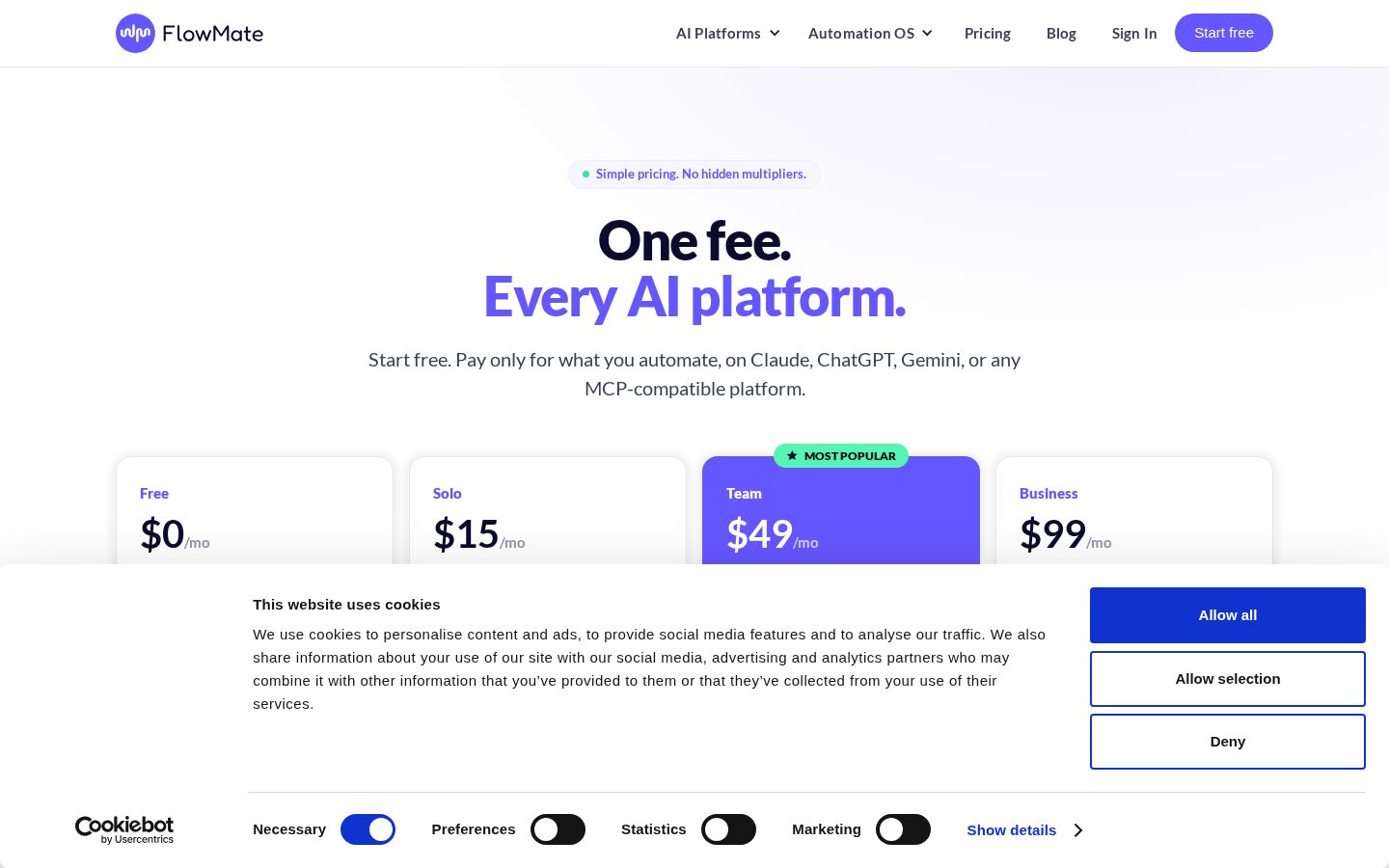 FlowMate Pricing