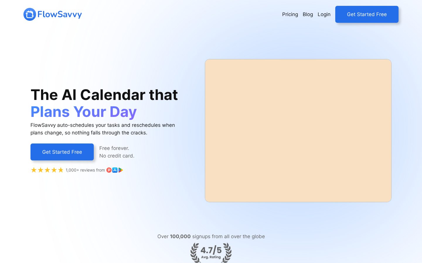 FlowSavvy Homepage
