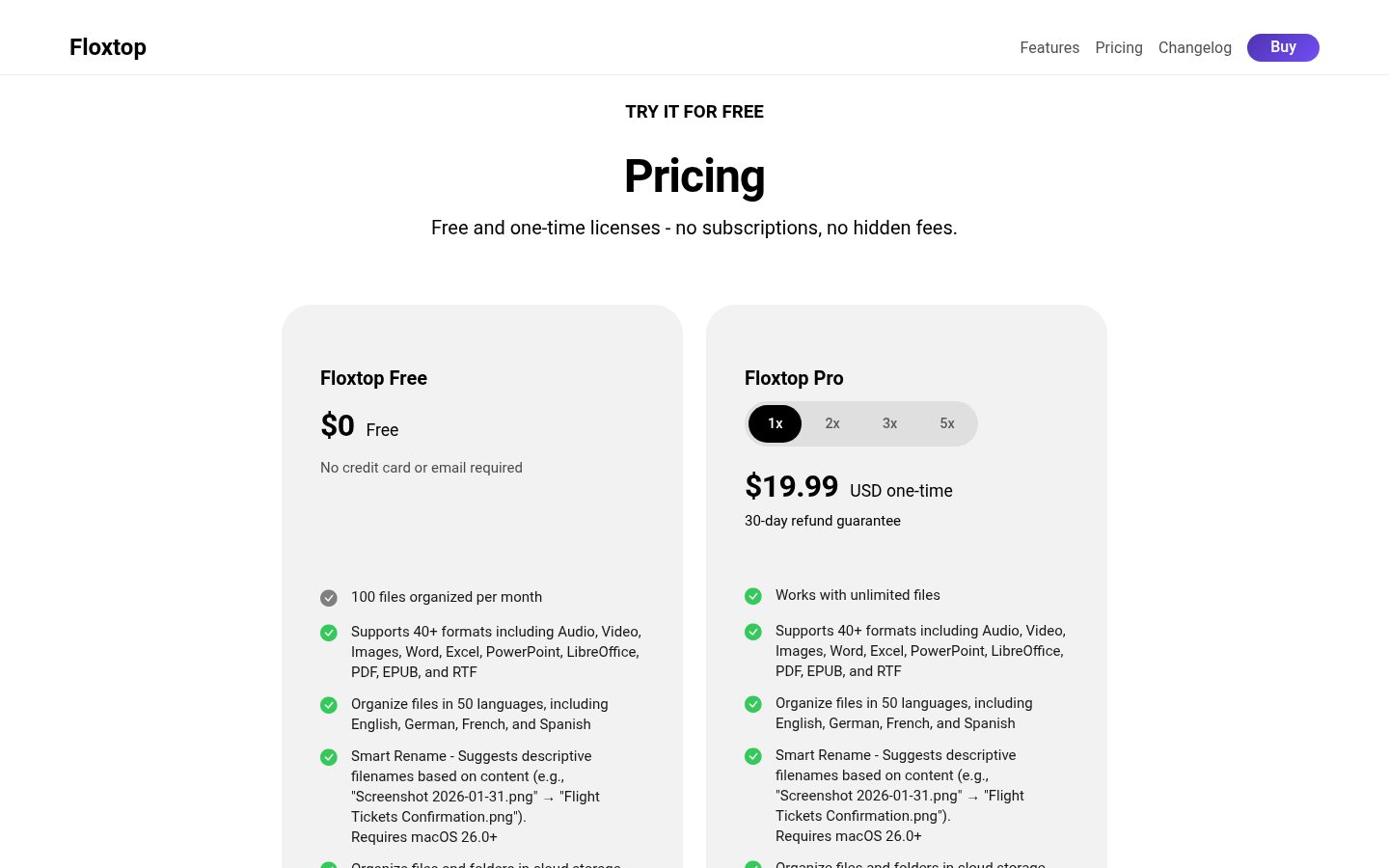 Floxtop Pricing