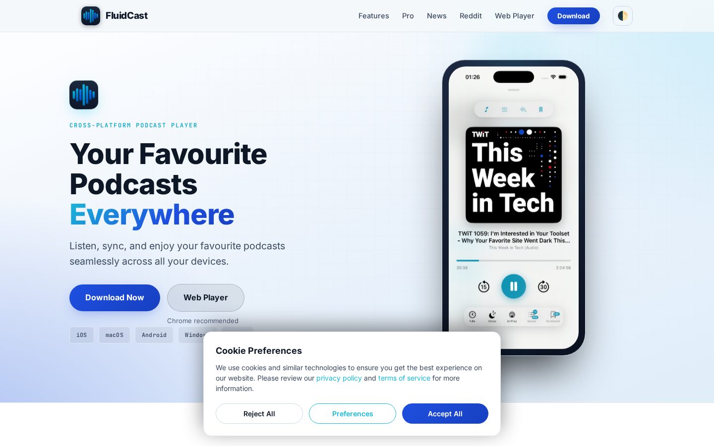 FluidCast Homepage