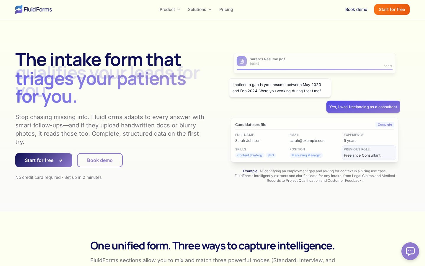 FluidForms Homepage