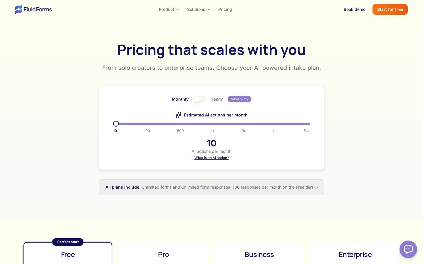 FluidForms Pricing