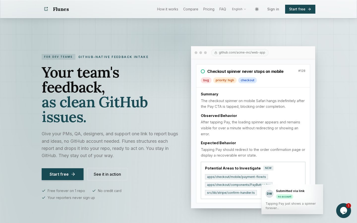 Flunes Homepage