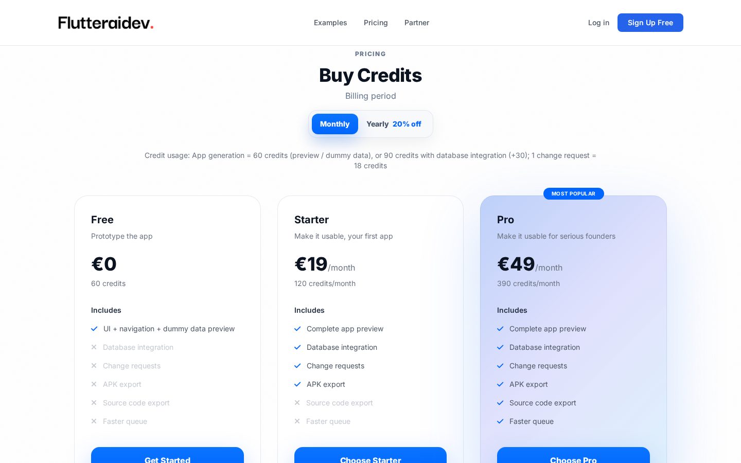 FlutterAIDev Pricing