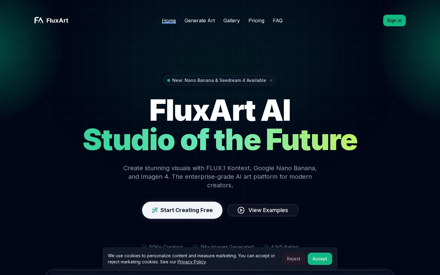 Flux AI Art Homepage