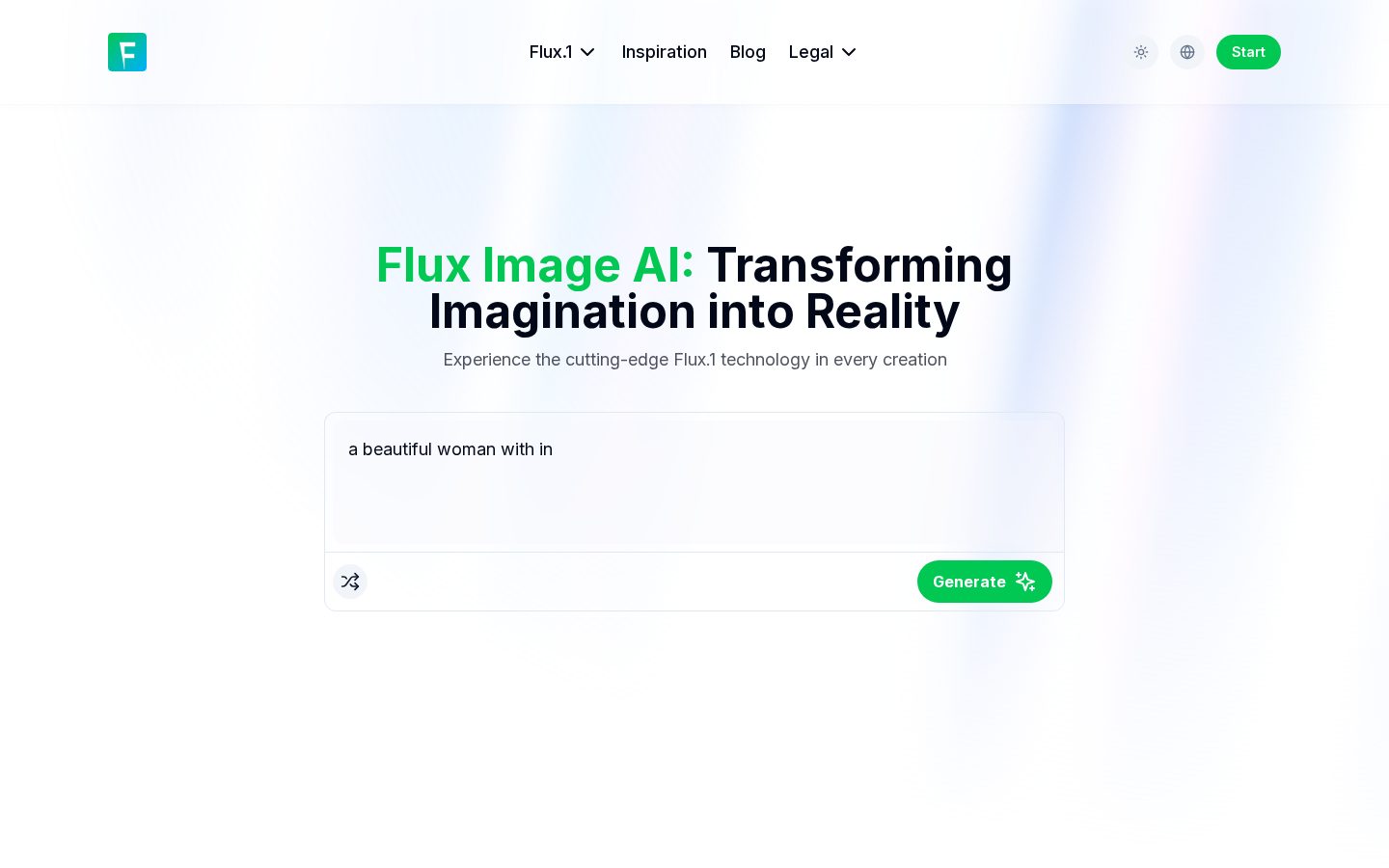 Flux Image AI Homepage