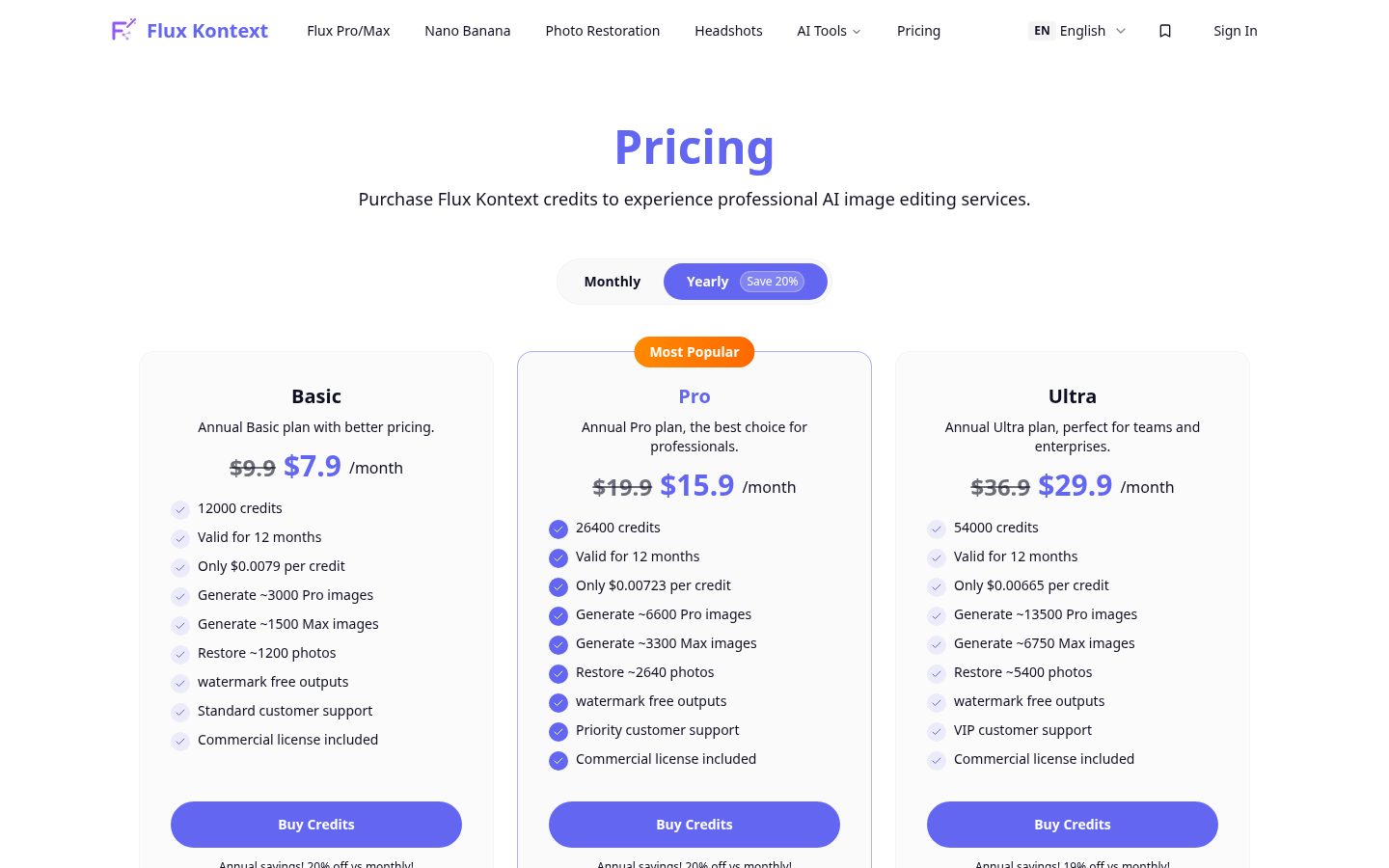 Flux Kontext Pricing