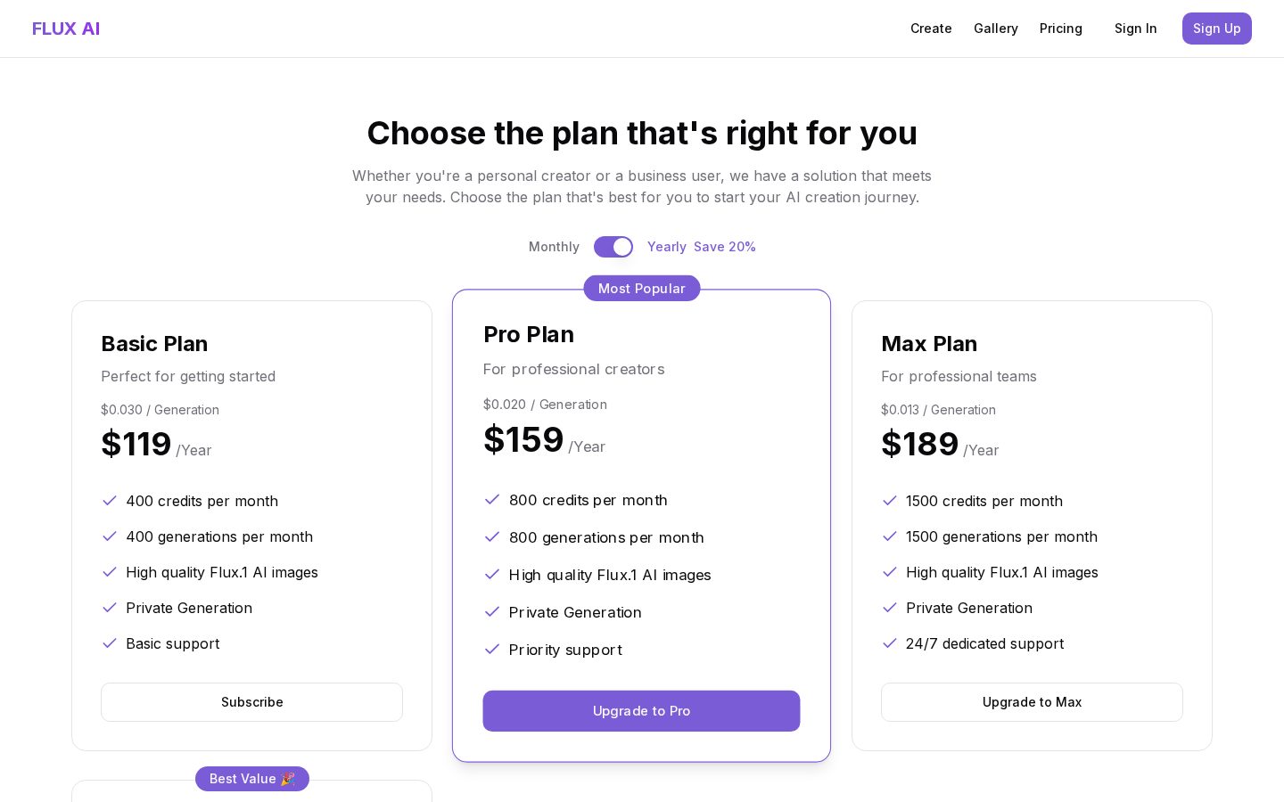 Flux.1 Pro Pricing