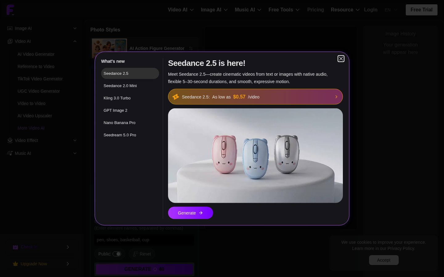 Flyne Action Figure Generator Homepage