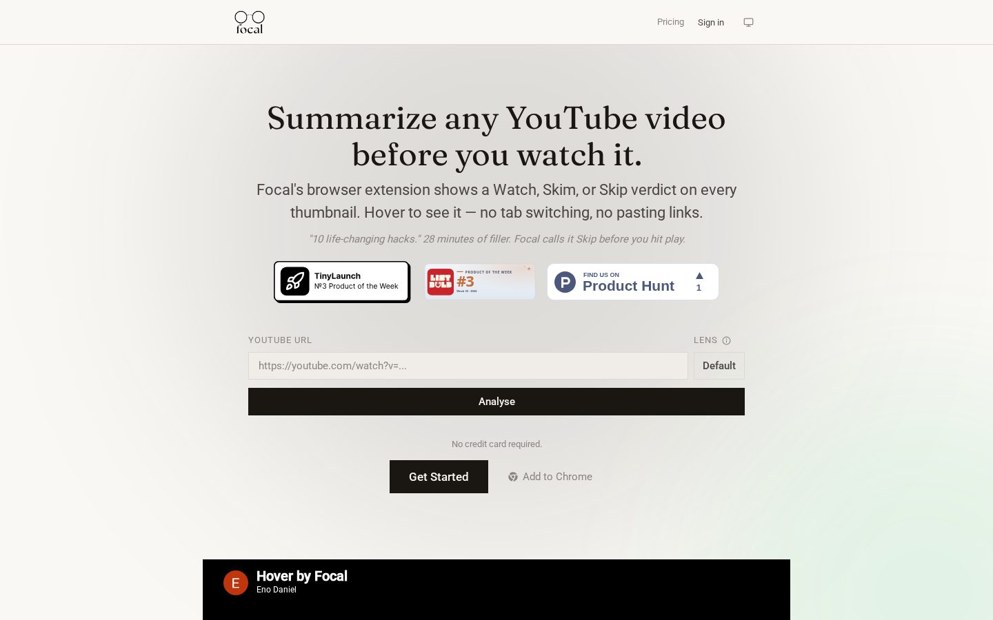 Focal Homepage