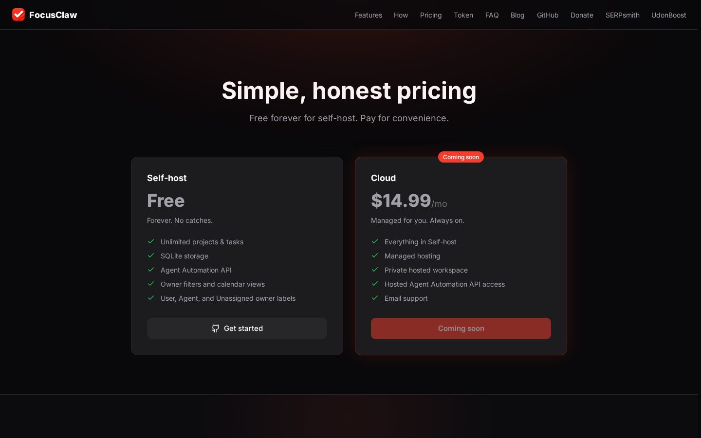 FocusClaw Pricing