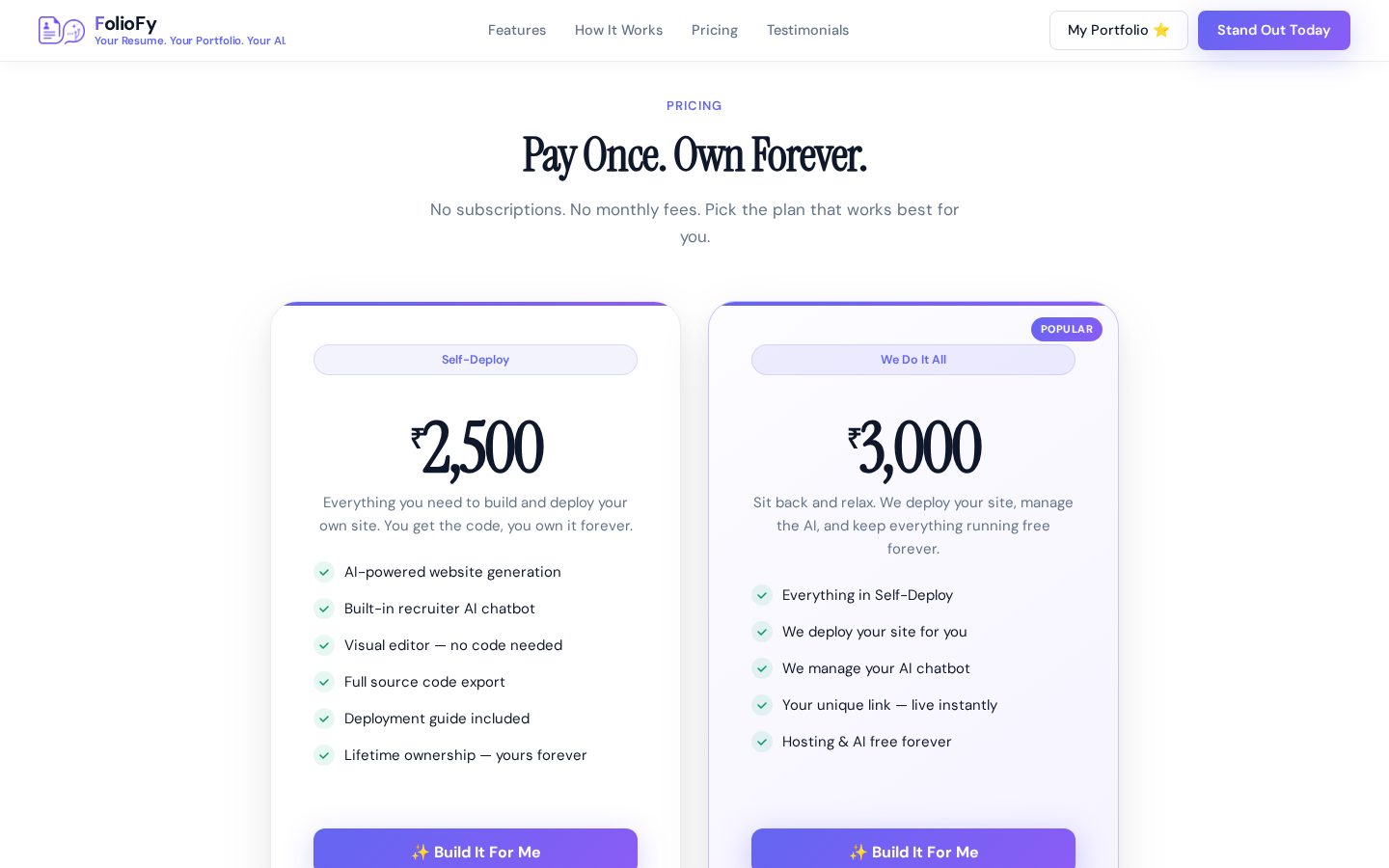 Folio-Fy Pricing