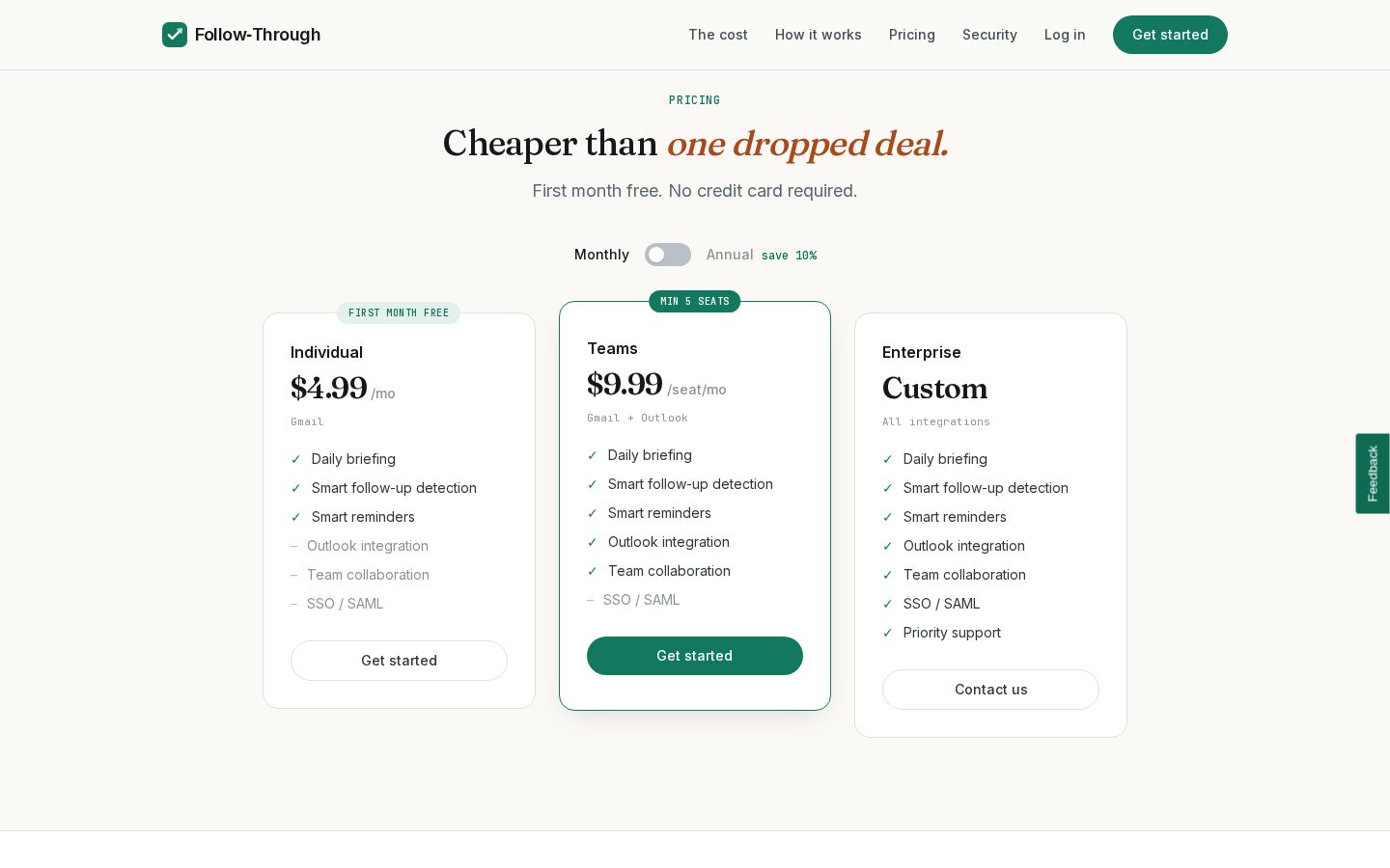 Follow-Through Pricing