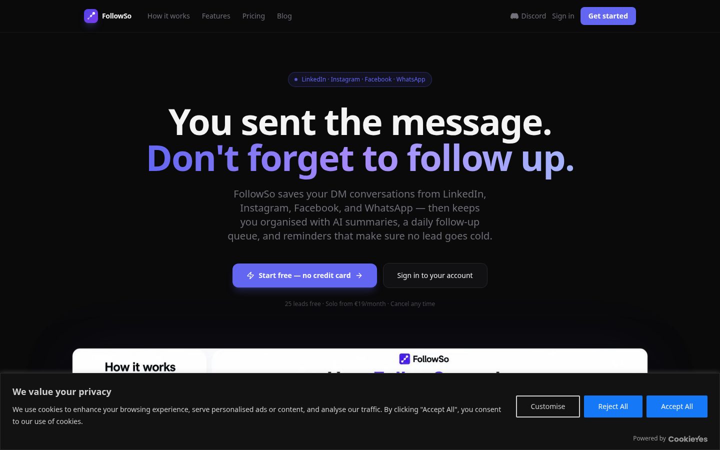 FollowSo Homepage