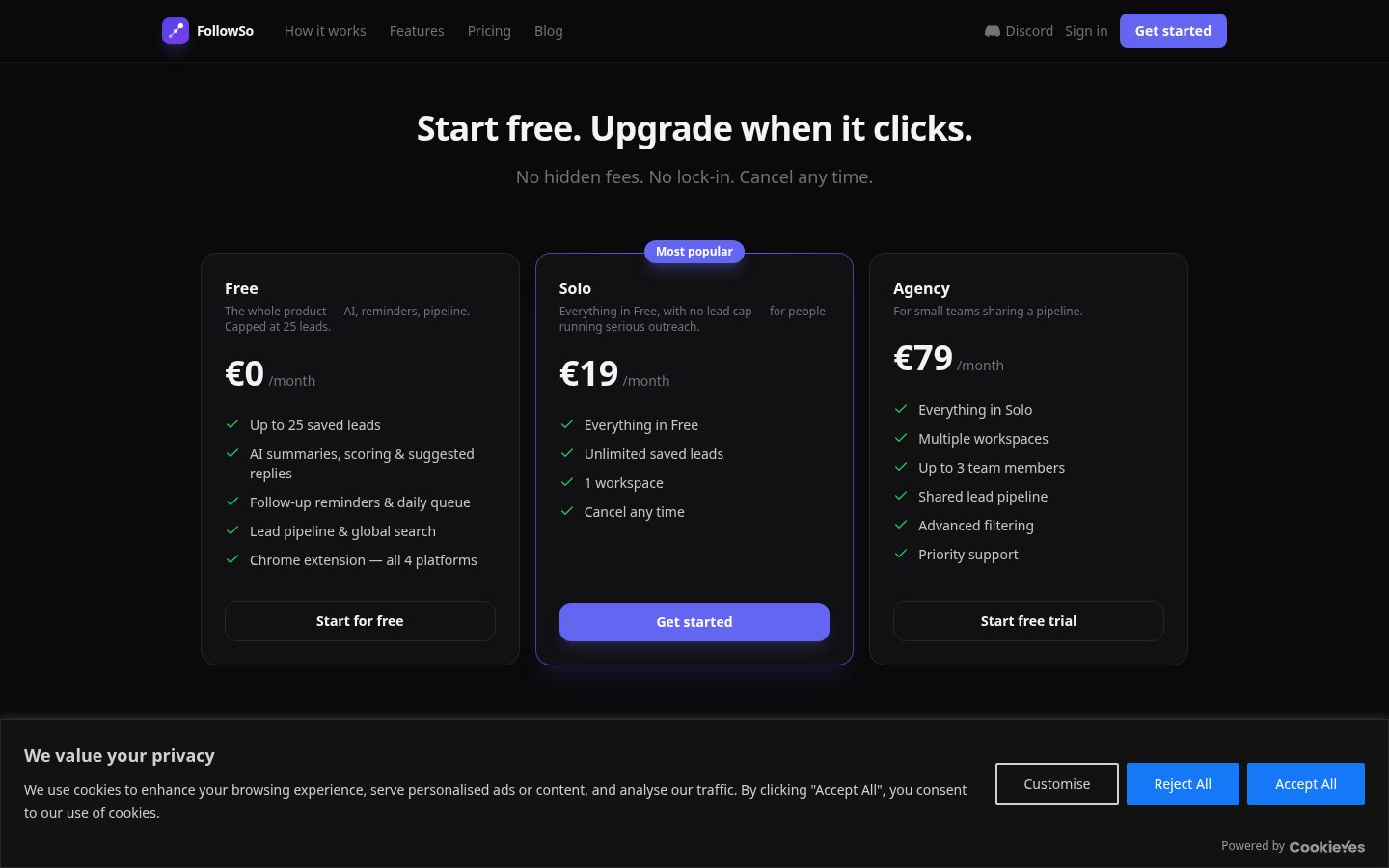 FollowSo Pricing