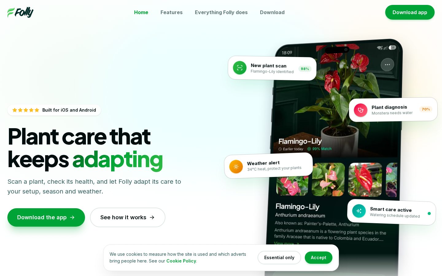 Folly: Plant Identifier & Care Homepage
