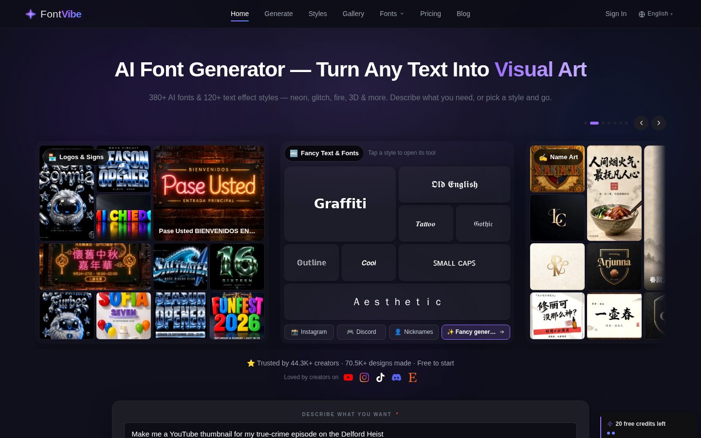 FontVibe Homepage