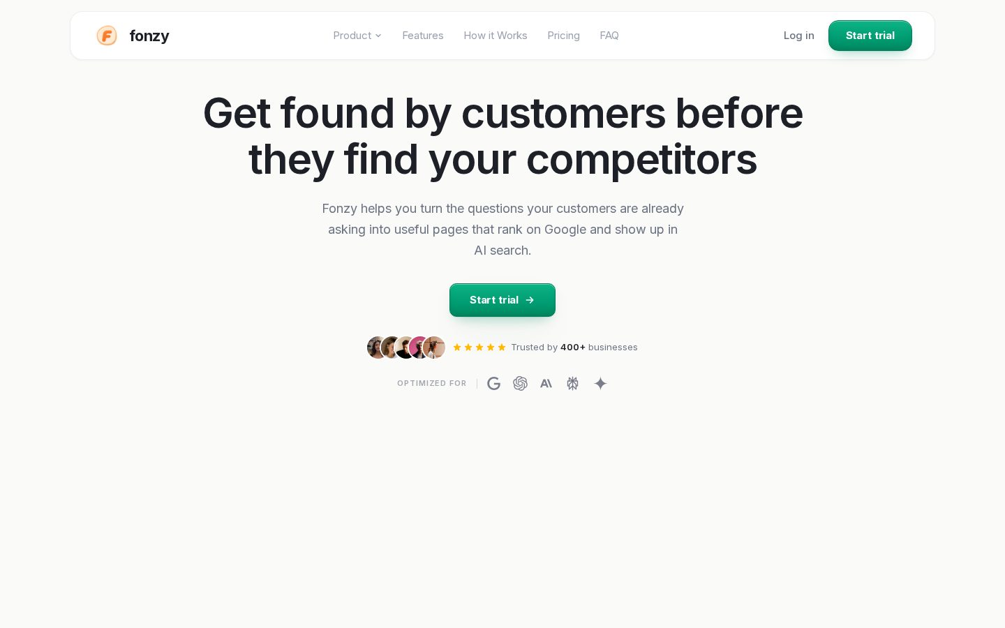 Fonzy.ai Homepage