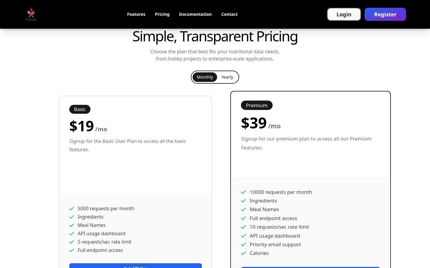 Foodi Pricing
