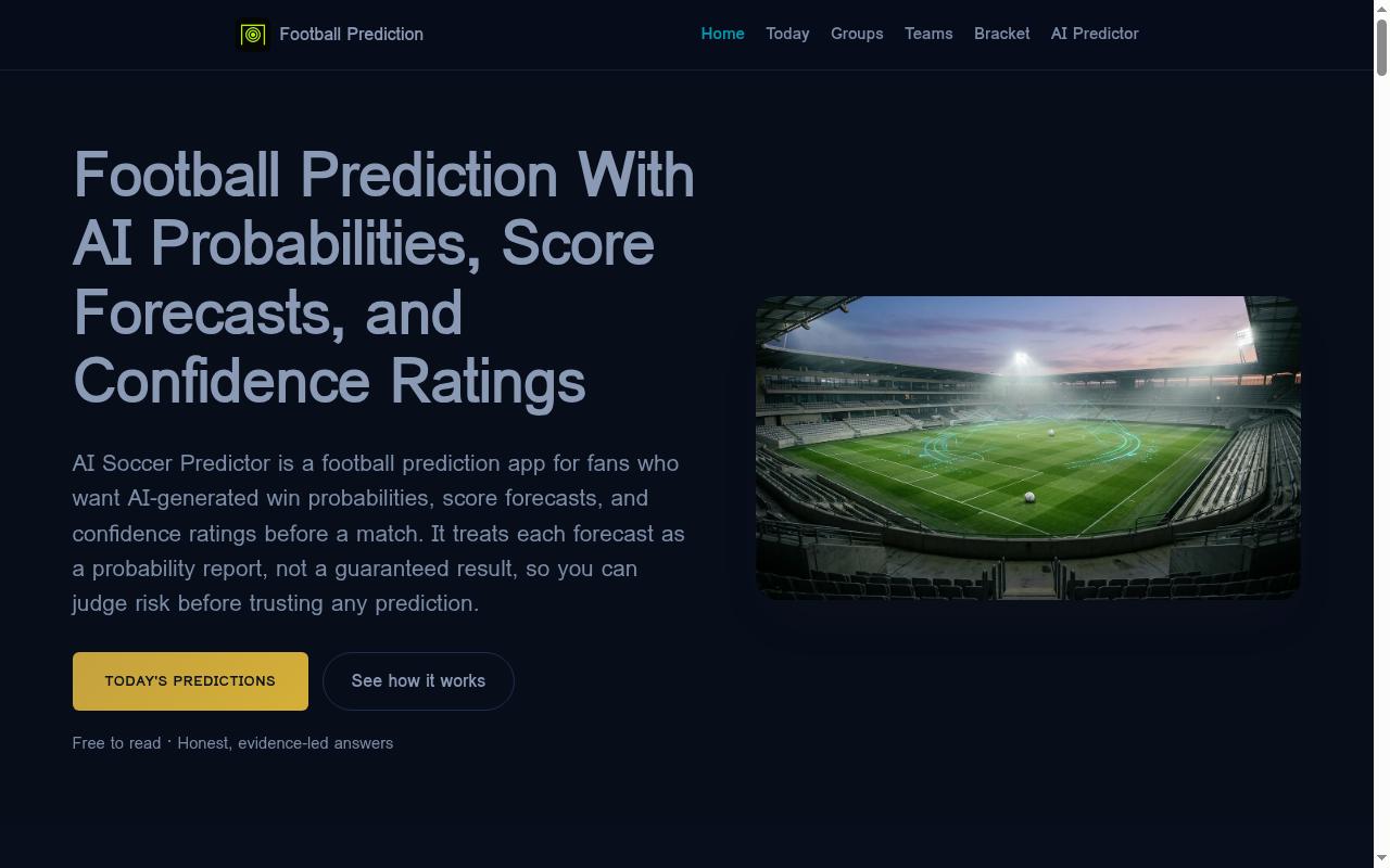Football Prediction App Homepage