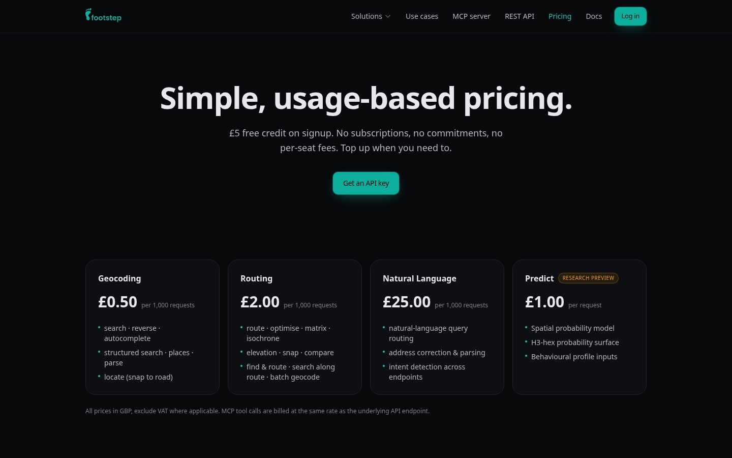 Footstep Pricing