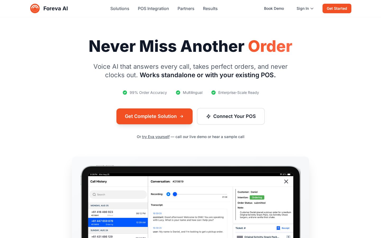 Foreva AI Homepage