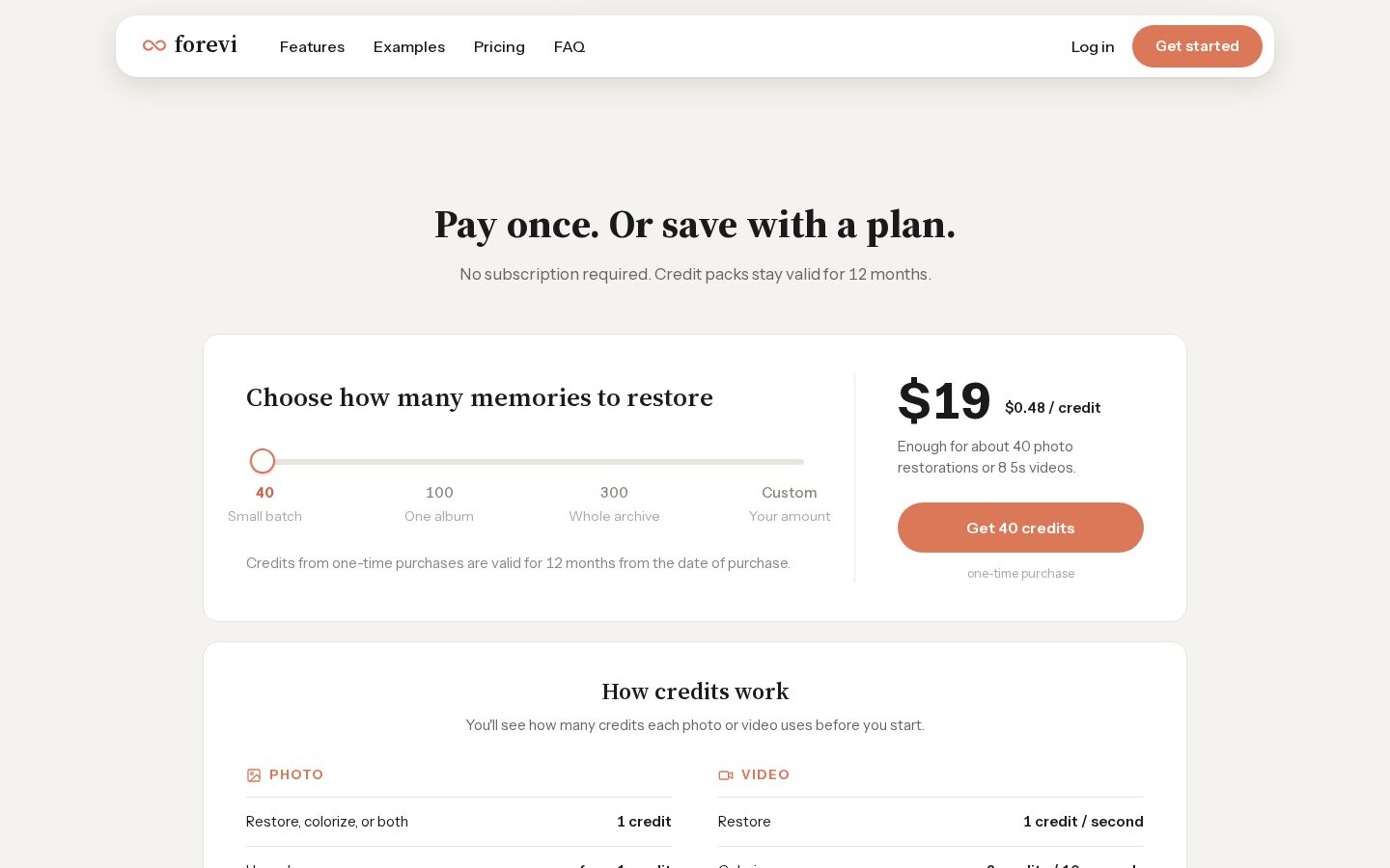 Forevi Pricing