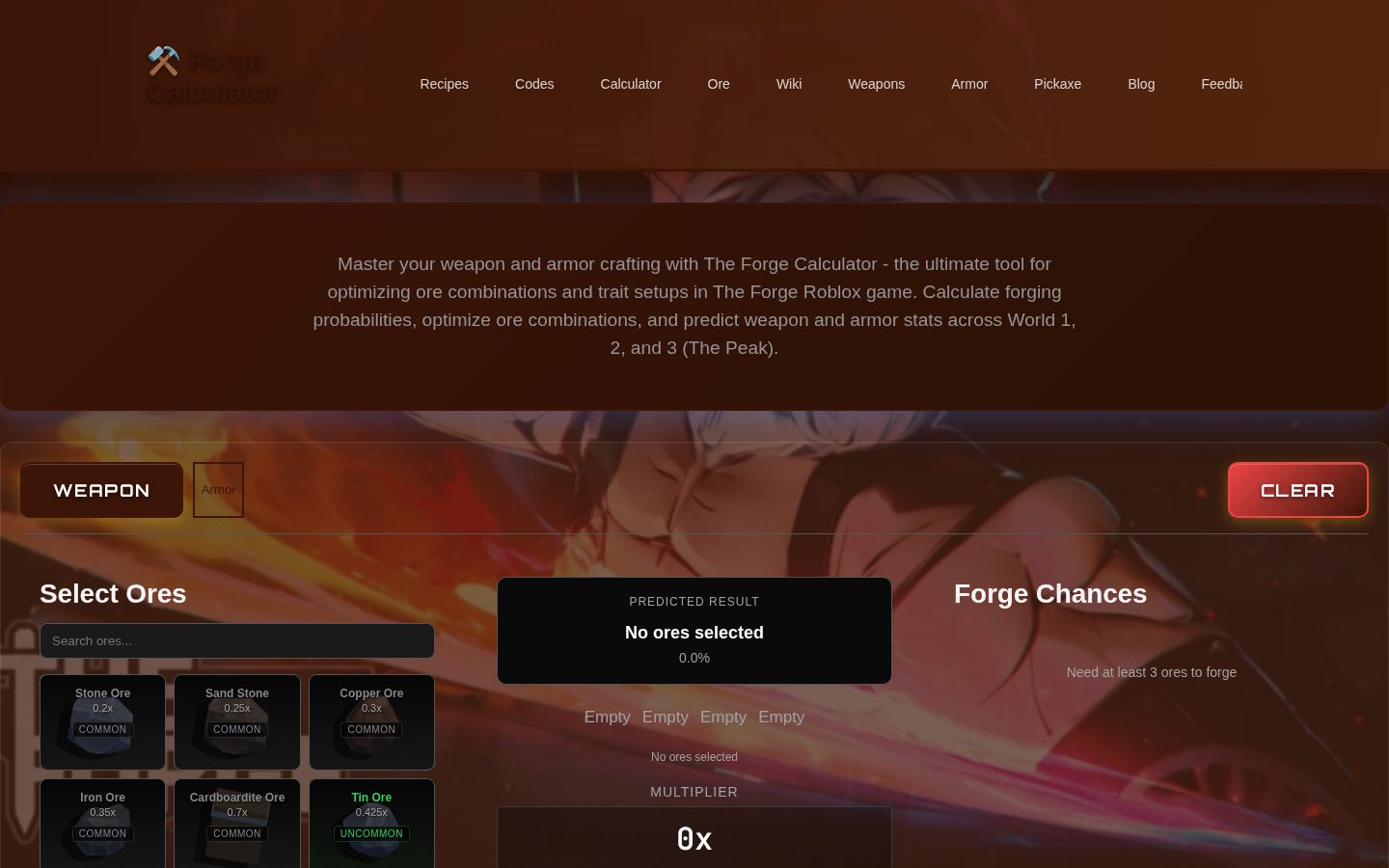 forge calculator Homepage