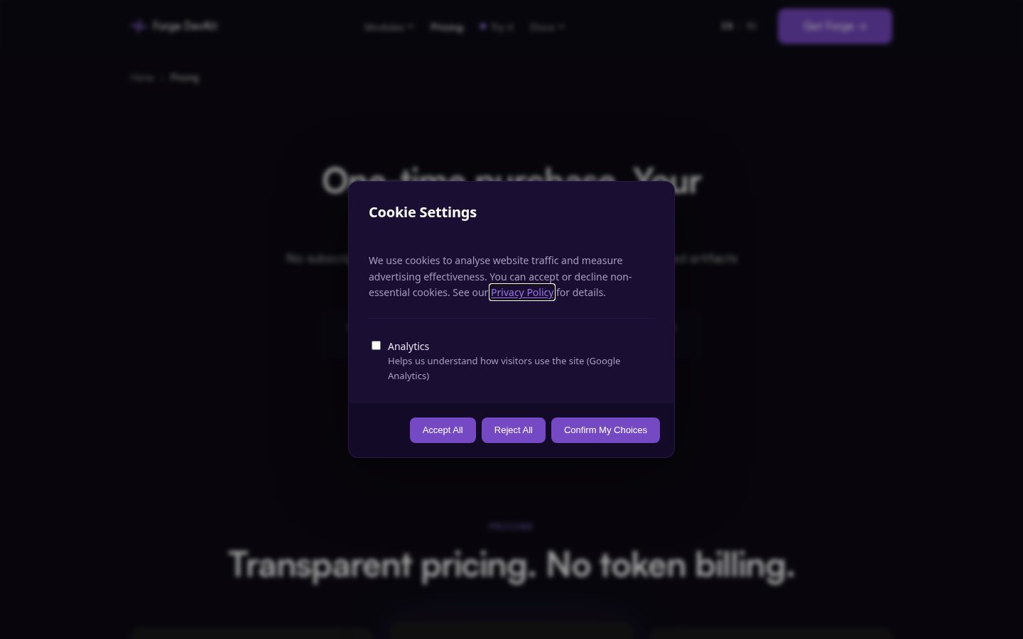 Forge DevKit Pricing