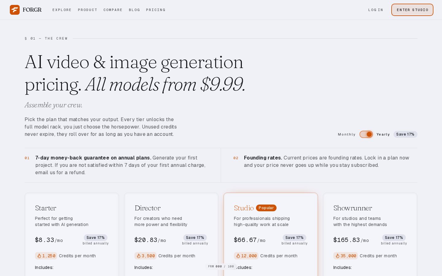 FORGR Pricing