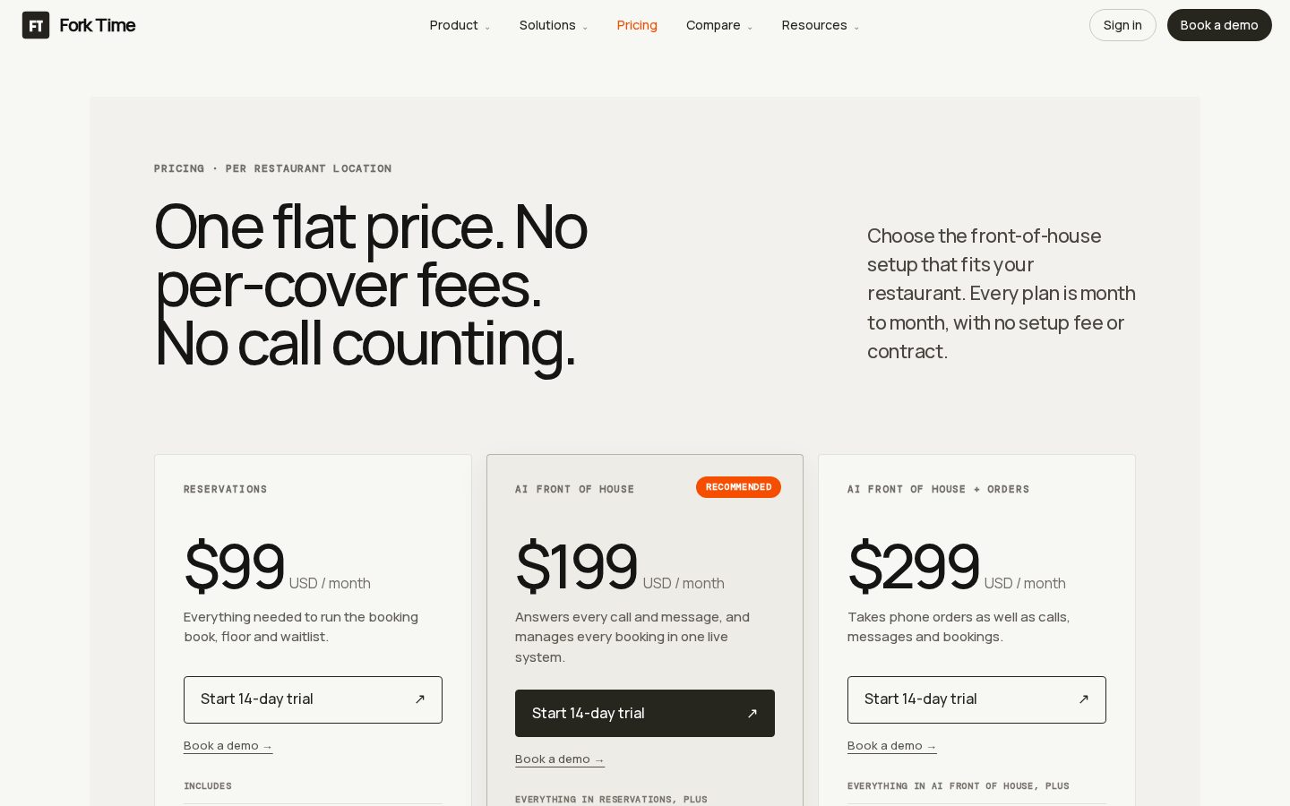 Fork Time Pricing