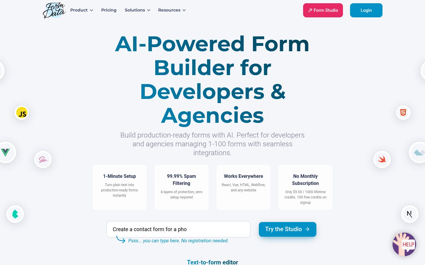 Form Data Homepage
