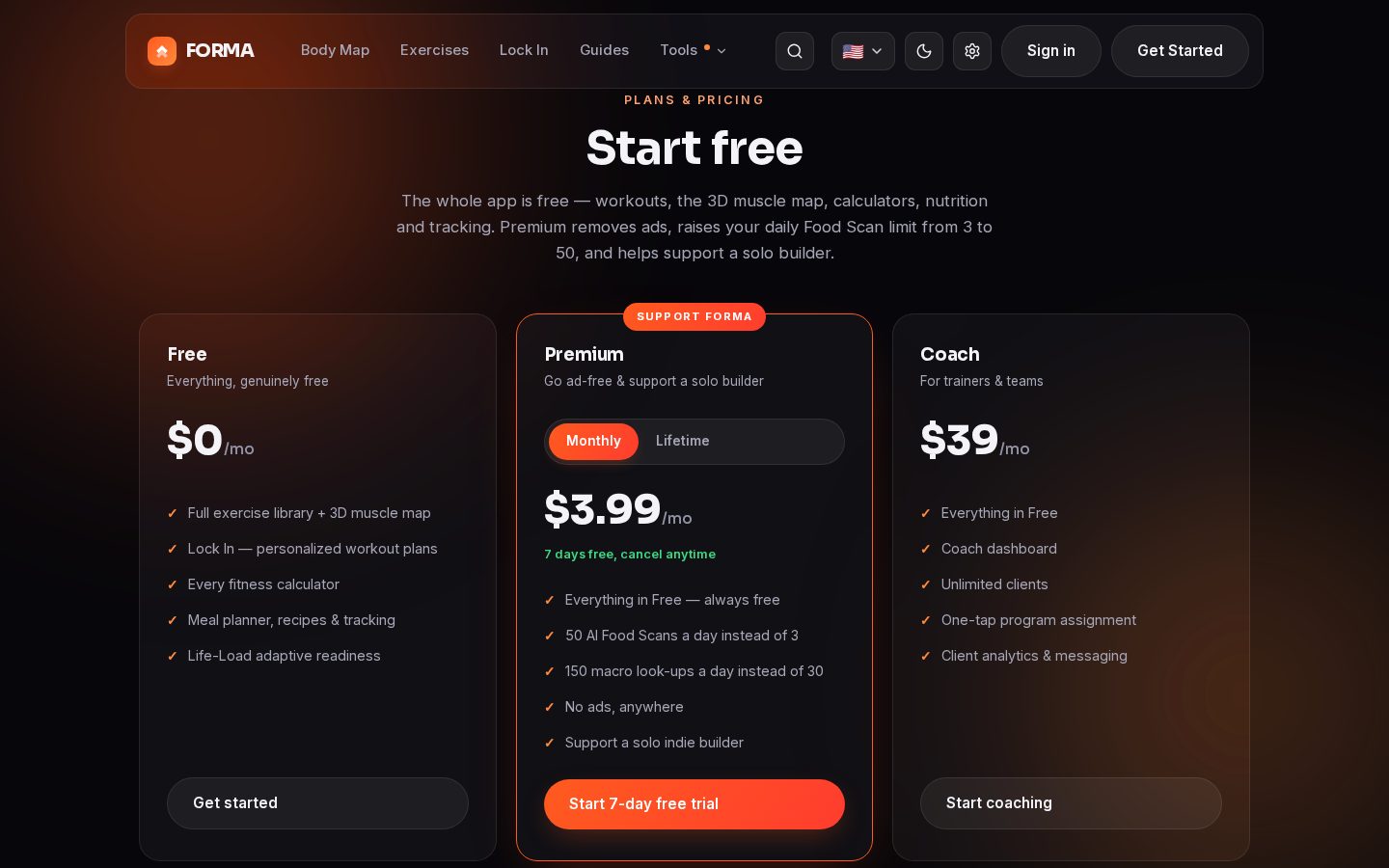FORMA Pricing