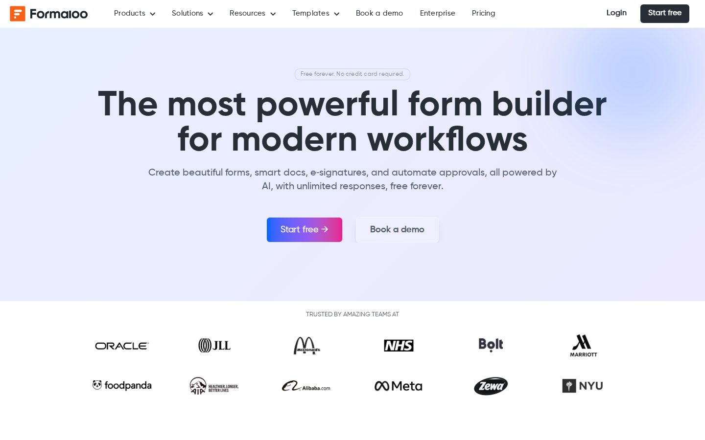 Formaloo Homepage