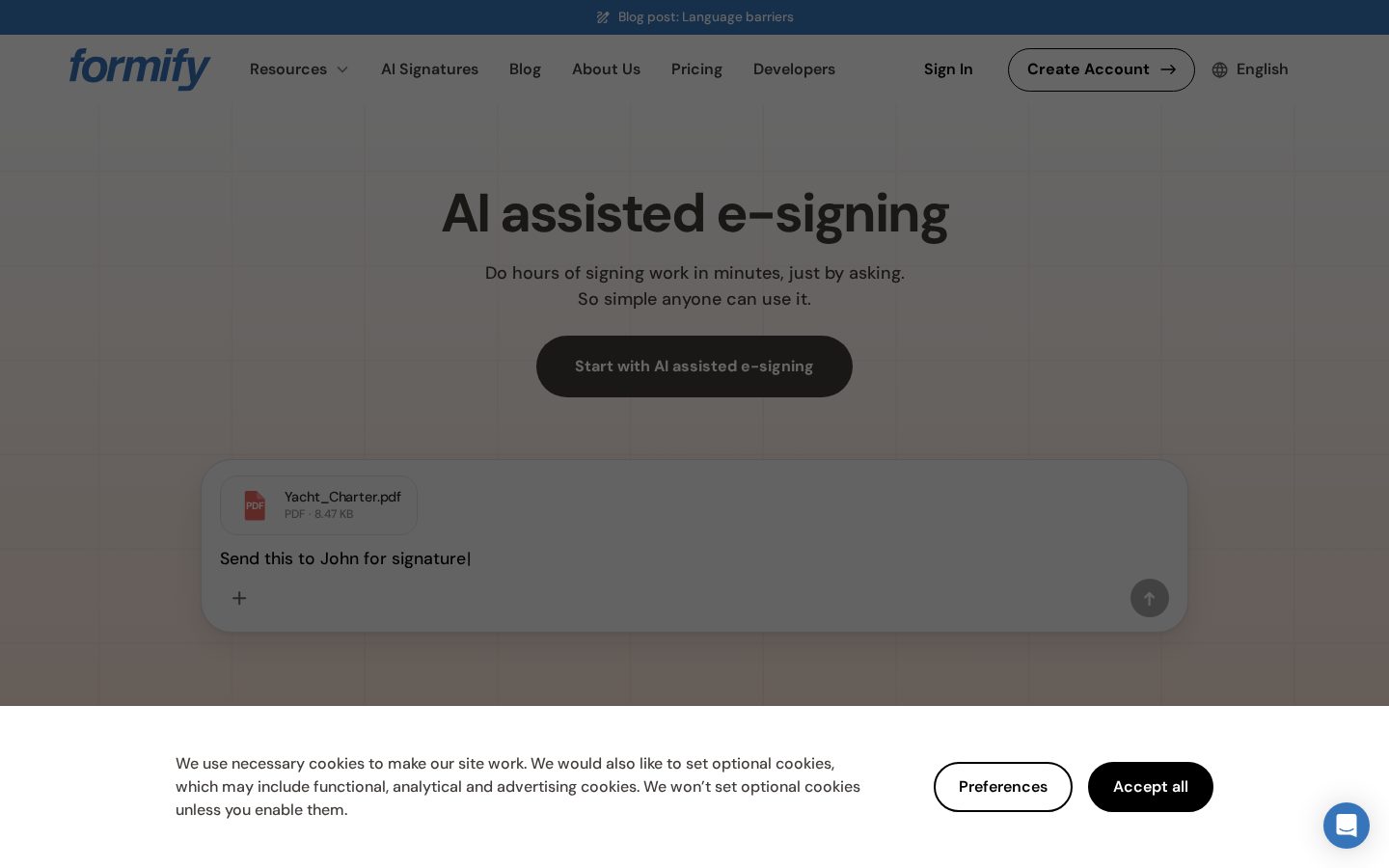 Formify Homepage