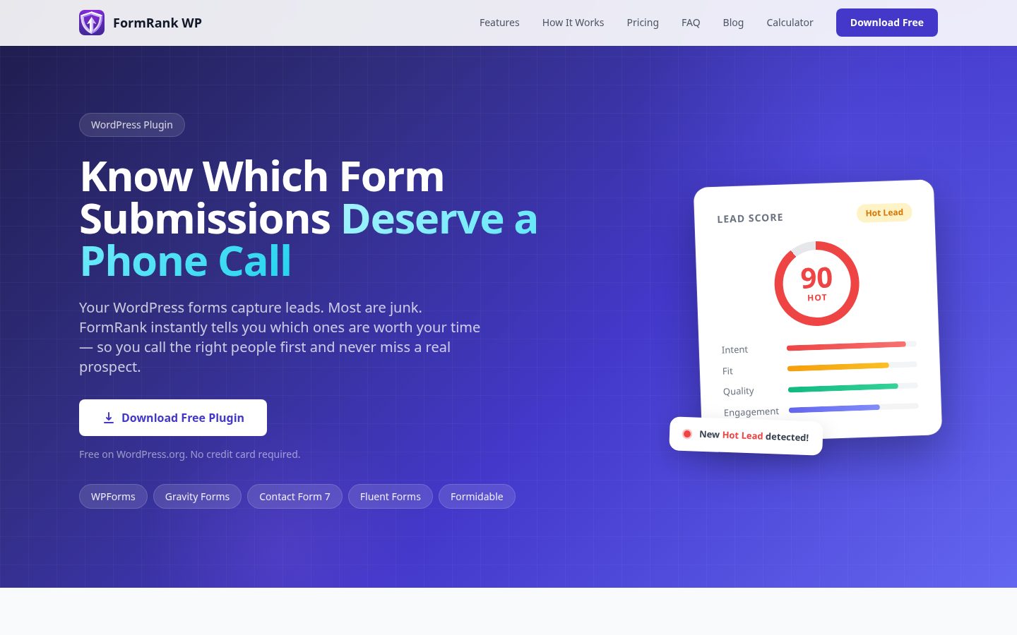 FormRank WP Homepage