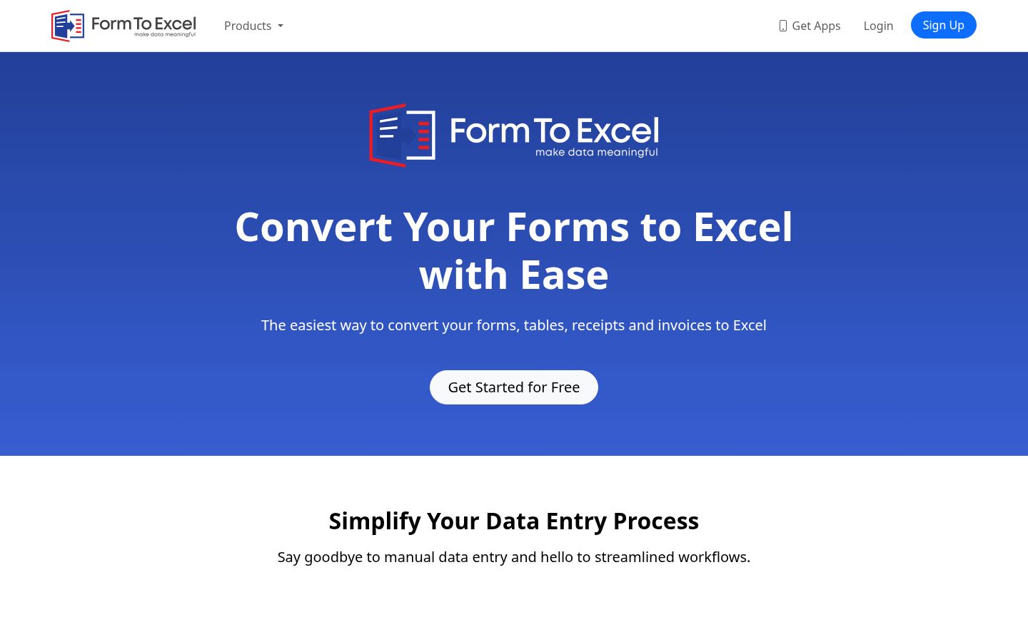 FormToExcel Homepage