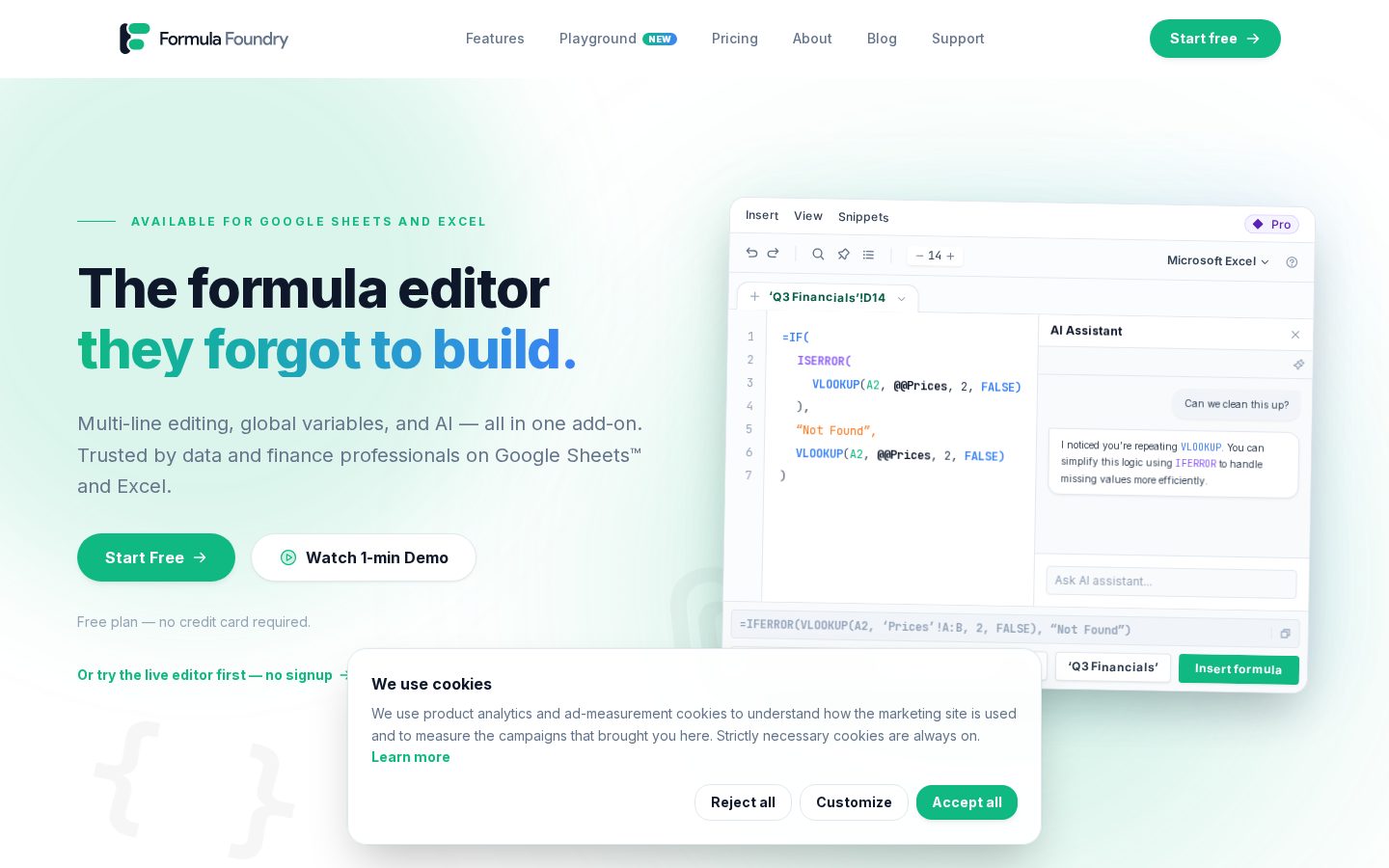 Formula Foundry Homepage