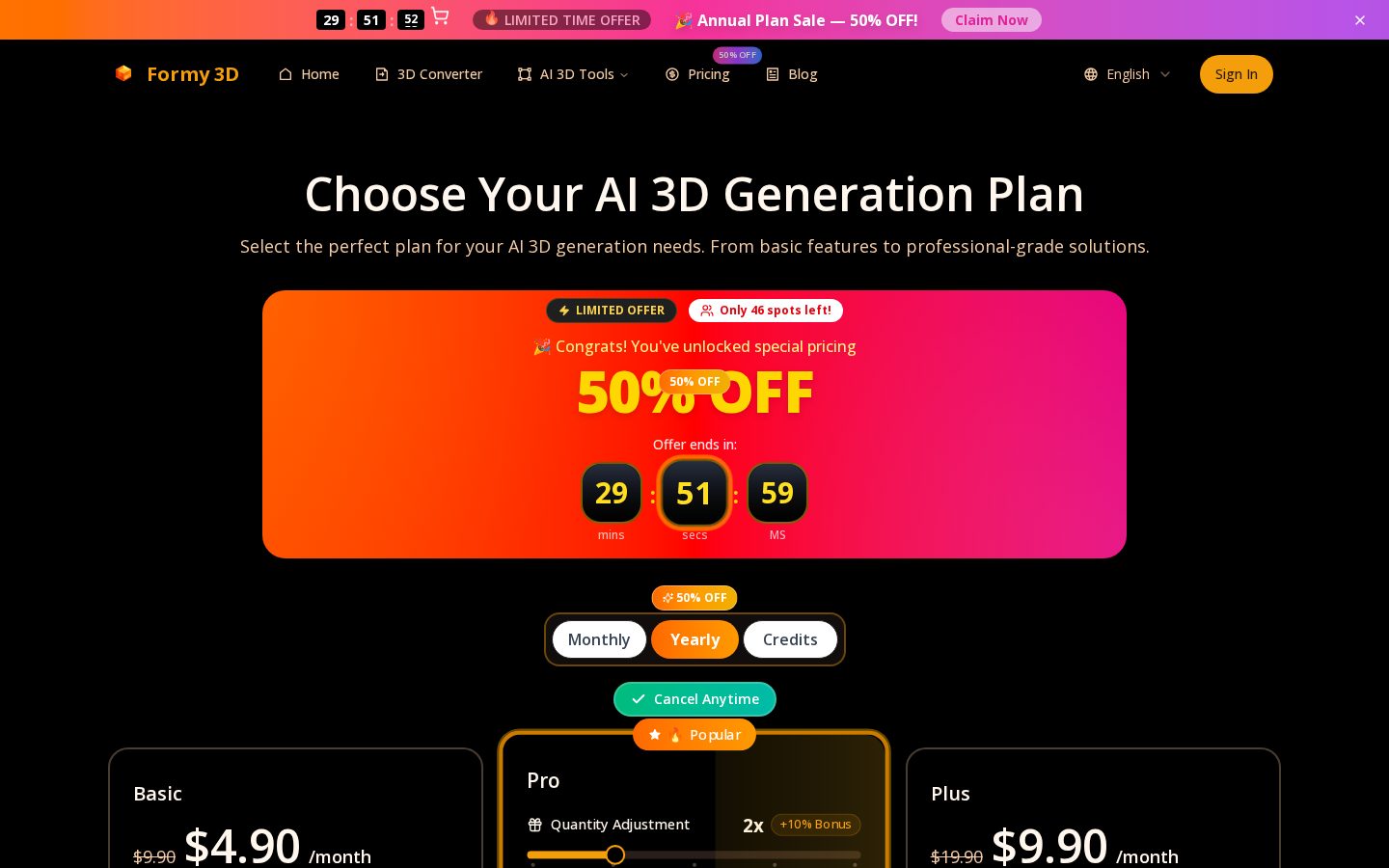 Formy 3d Pricing