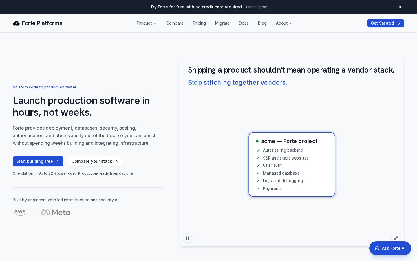 Forte Platforms Homepage