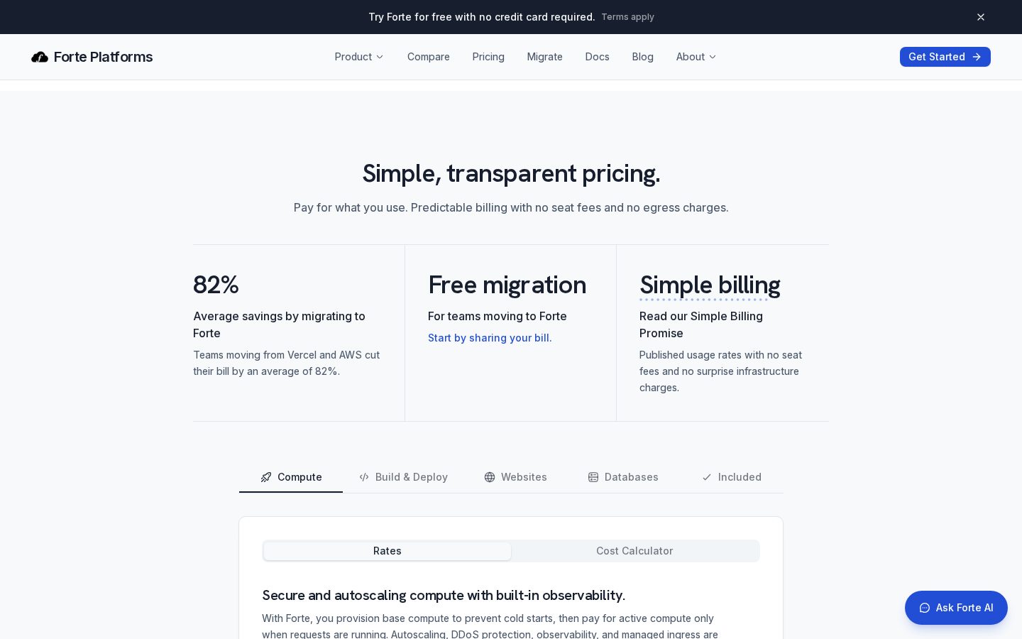 Forte Platforms Pricing