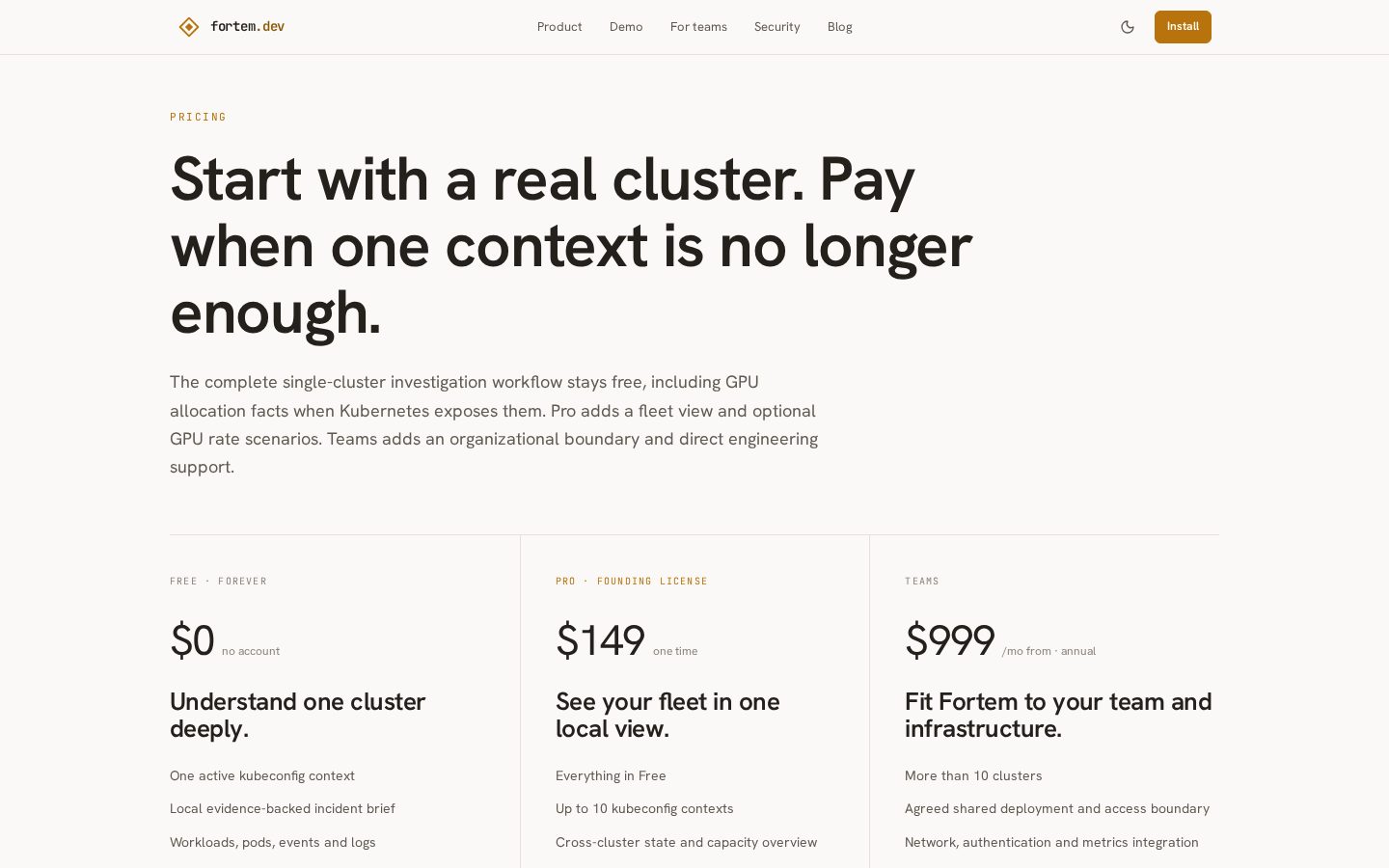 Fortem Pricing