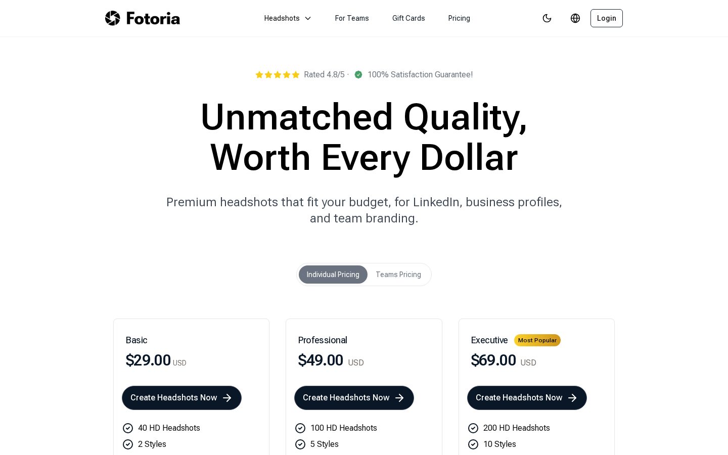 Fotoria Pricing