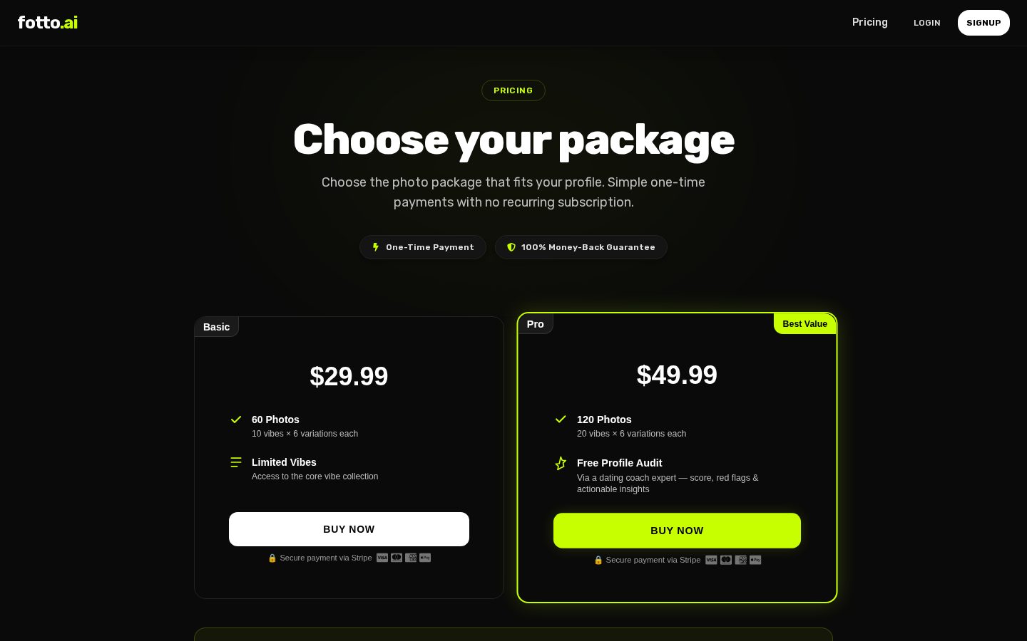 Fotto AI Pricing